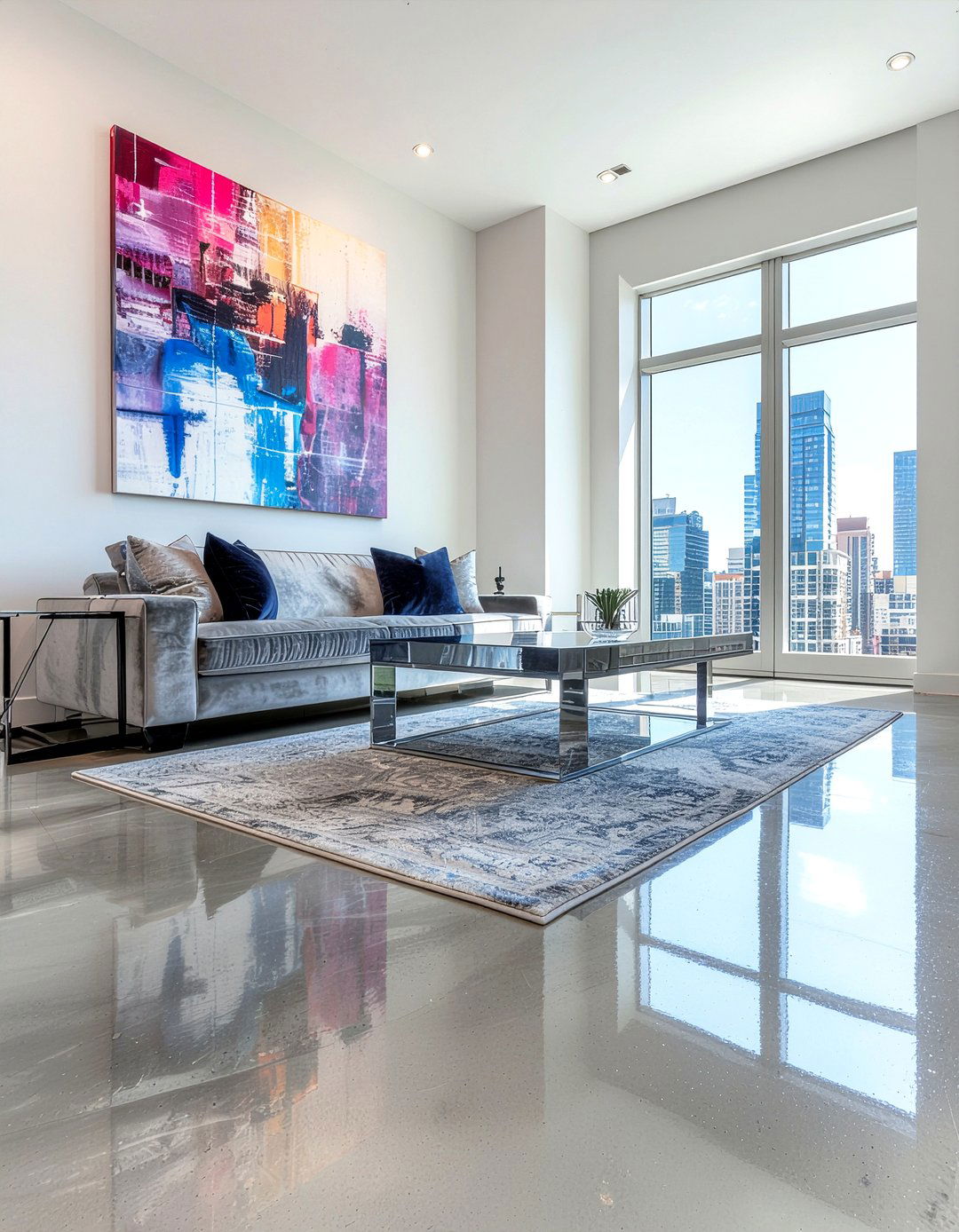 Polished Concrete Floor - 30 living room concrete floors