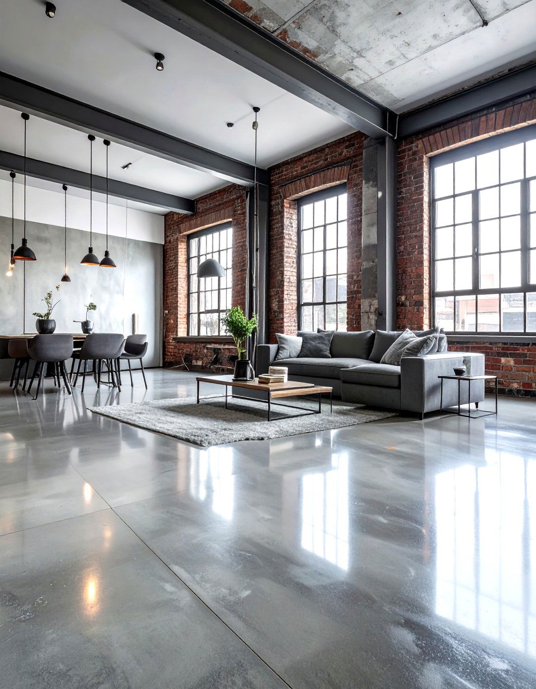 Polished Concrete Floor - 30 living room flooring ideas
