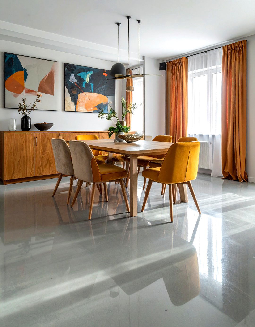Polished Concrete Floor - 30 Swiss dining room ideas
