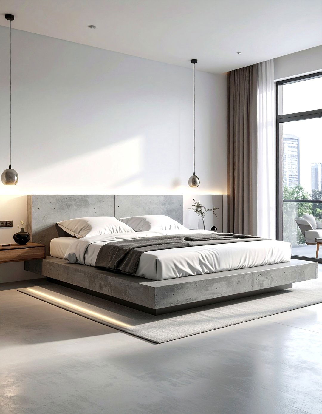 30 Stylish Polished Concrete Bedroom Ideas for Modernity