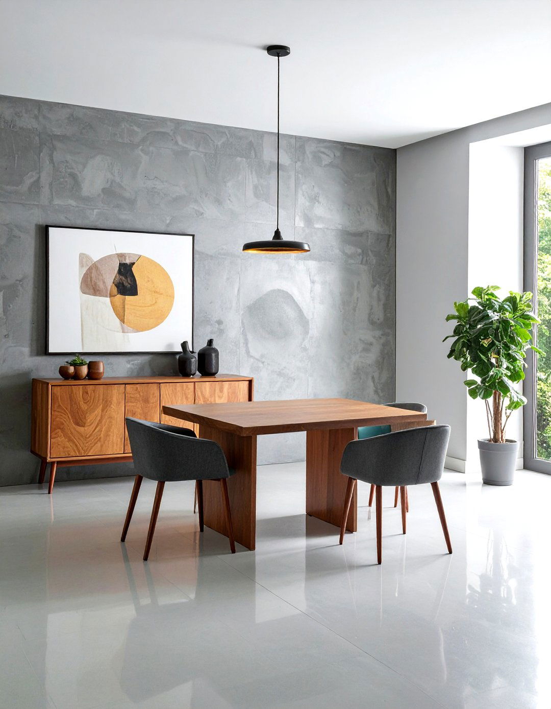 Polished Concrete Wall Finish - 30 warehouse dining room ideas