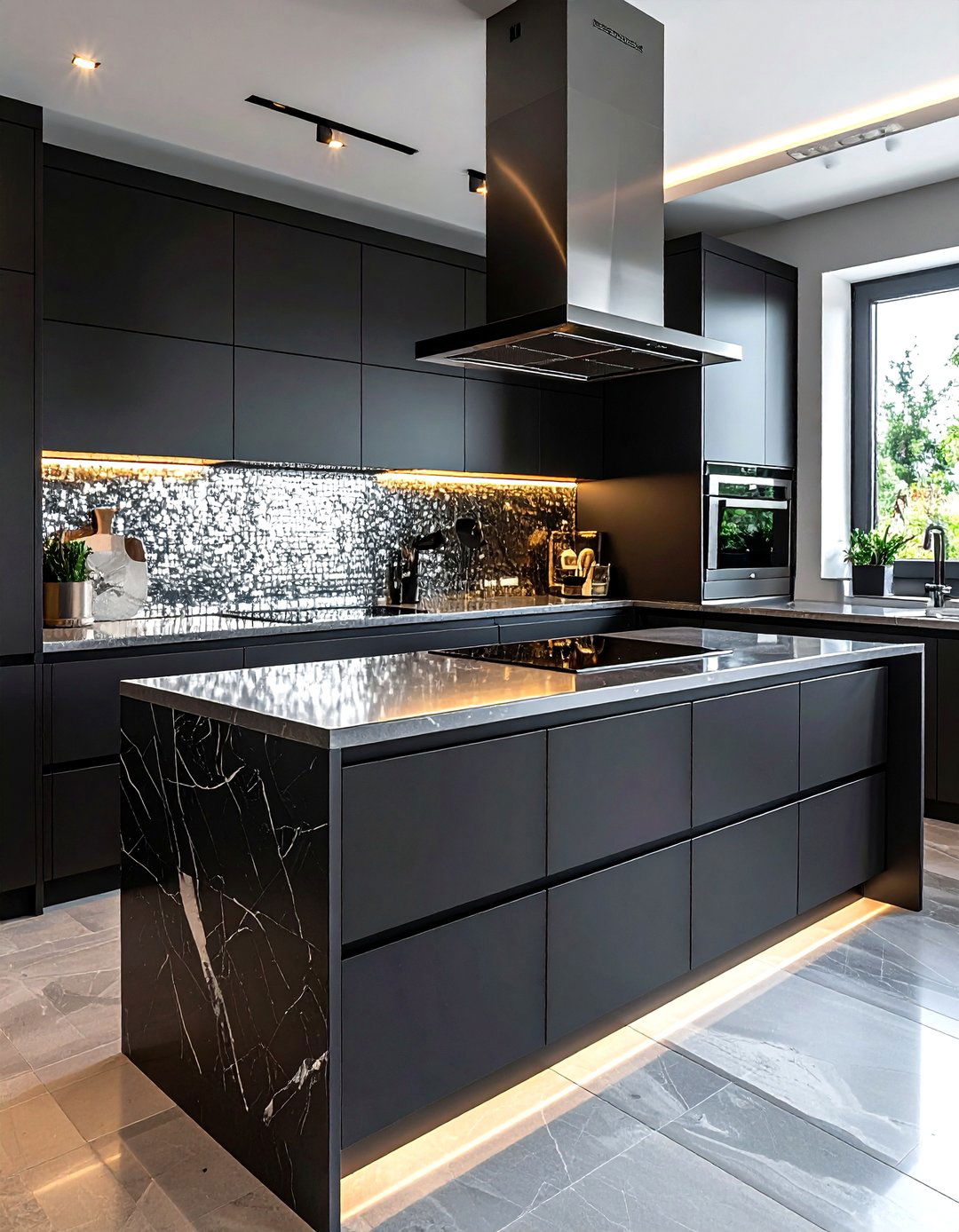 Polished Nickel Backsplash Mosaic - 30 nickel accent kitchen ideas