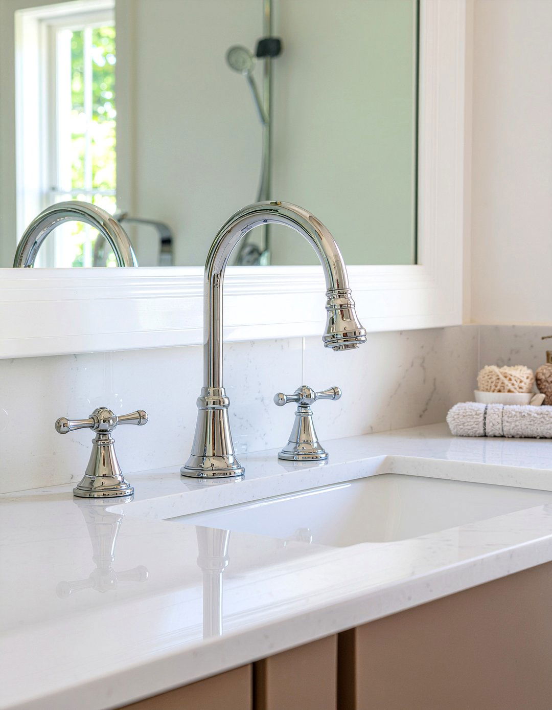 Polished Nickel Faucet - 30 bathroom decor ideas