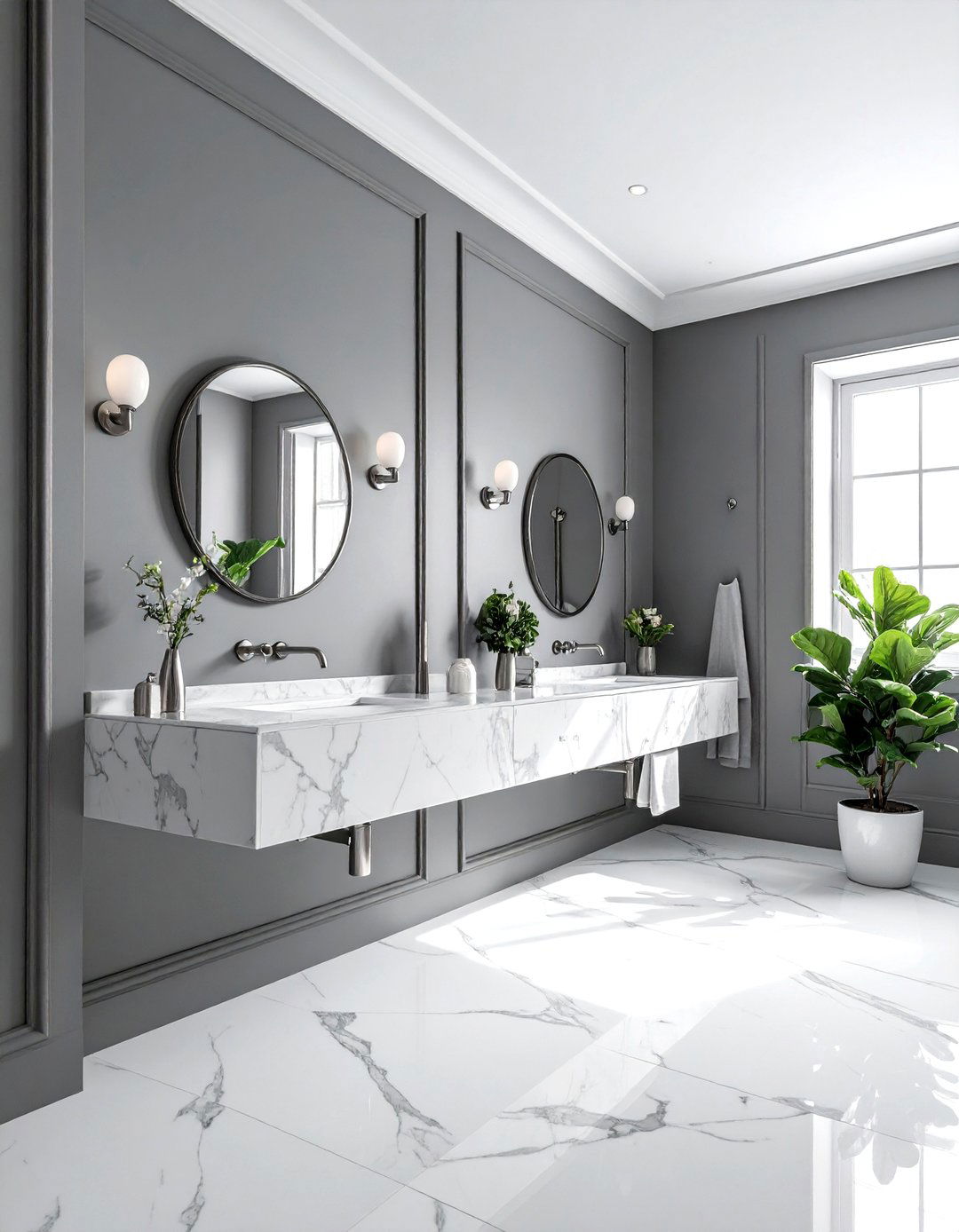 Polished Nickel Hardware - 30 Edwardian bathroom ideas
