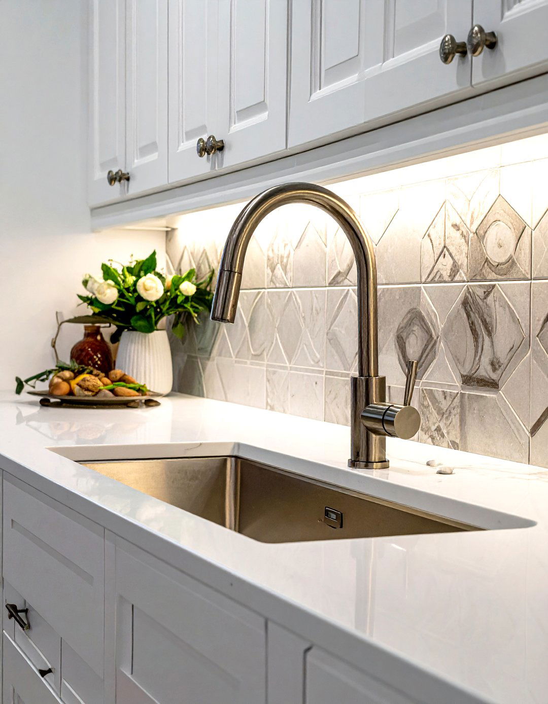 Polished Nickel Motion Sensor Faucet - 30 touchless kitchen faucet ideas