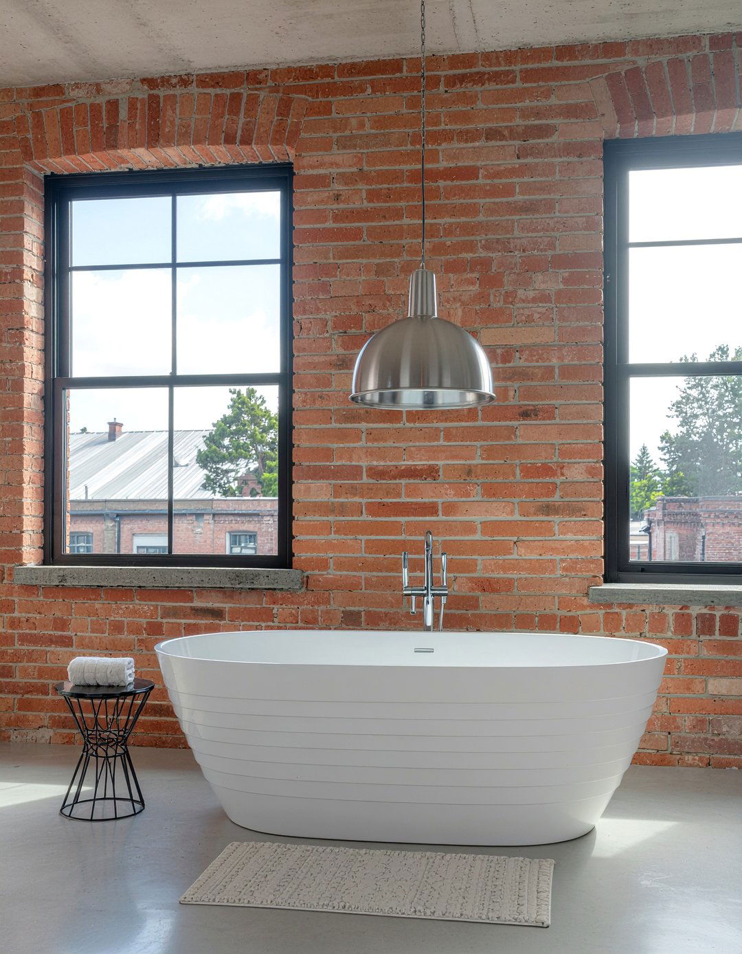 Polished Nickel Pendant Light - 30 nickel bathroom ideas