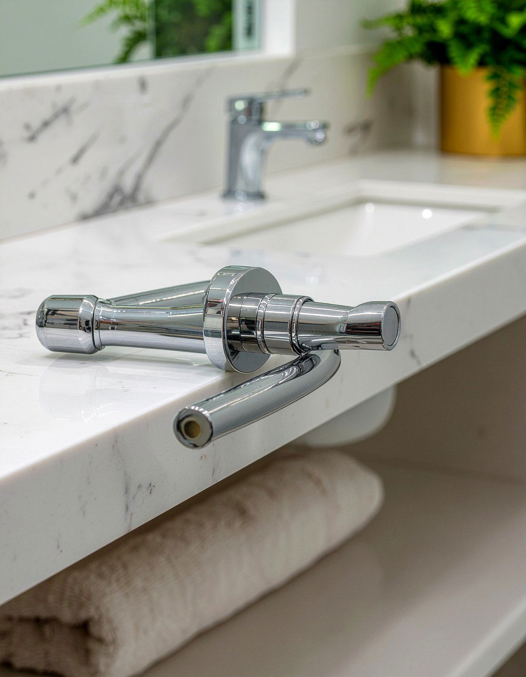 Polished Nickel Shower Door Handle - 30 nickel bathroom ideas