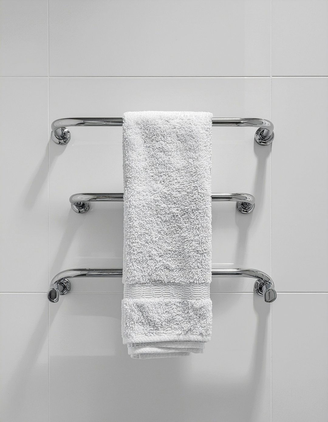 Polished Nickel Towel Rack - 30 nickel bathroom ideas