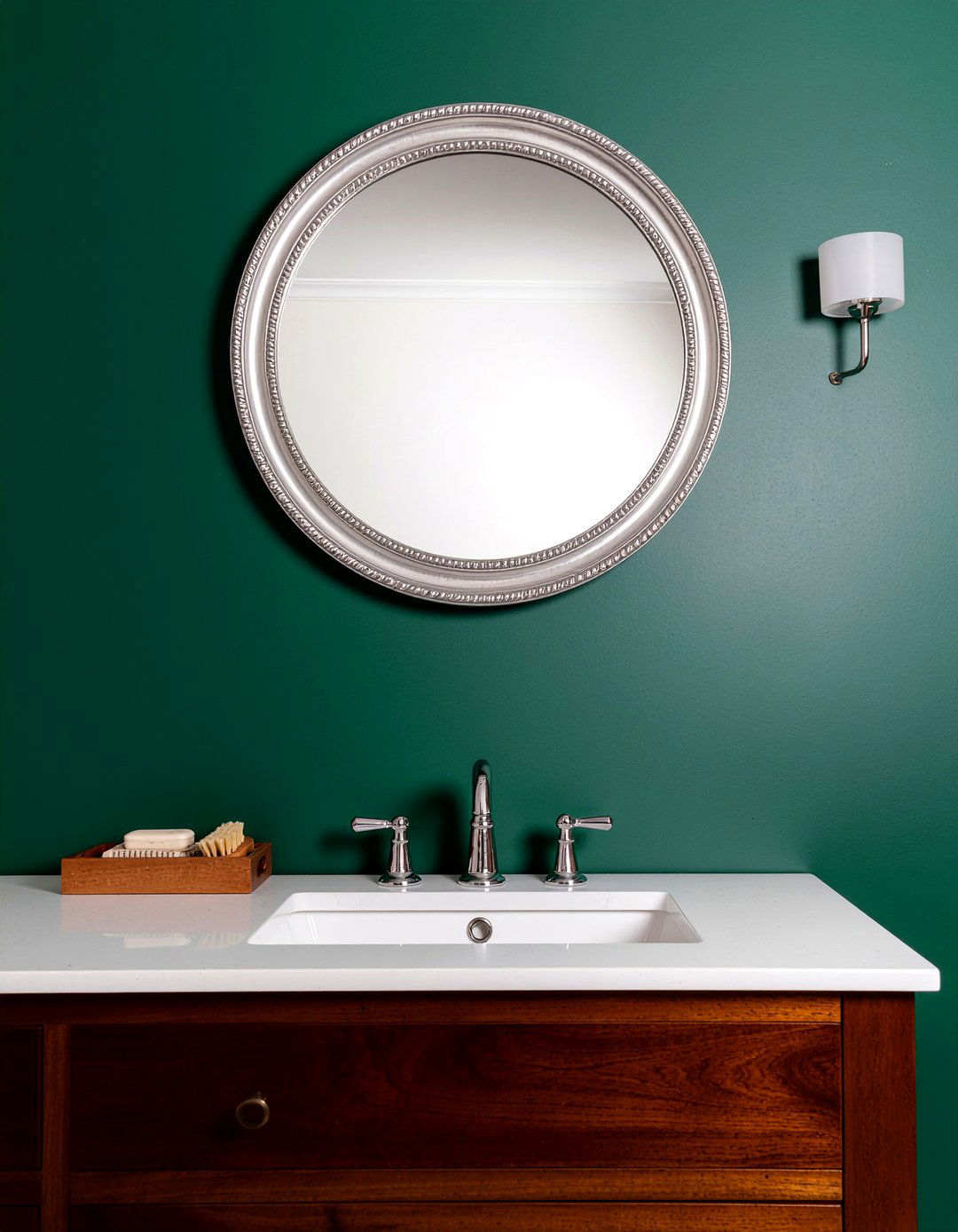 Polished Nickel Wall Mirror - 30 nickel bathroom ideas