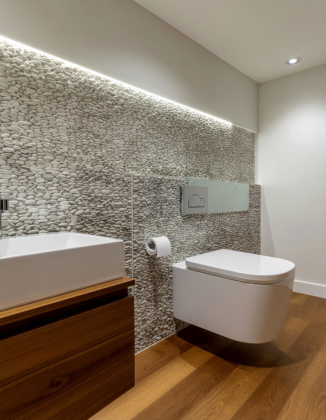 Polished Pebble Bathroom Tile - 30 river rock bathroom ideas