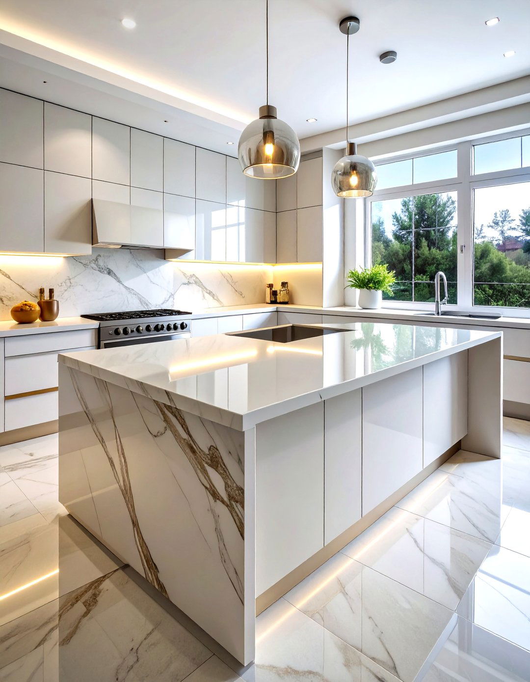 Polished Porcelain Kitchen Countertop - 30 porcelain countertop kitchen ideas