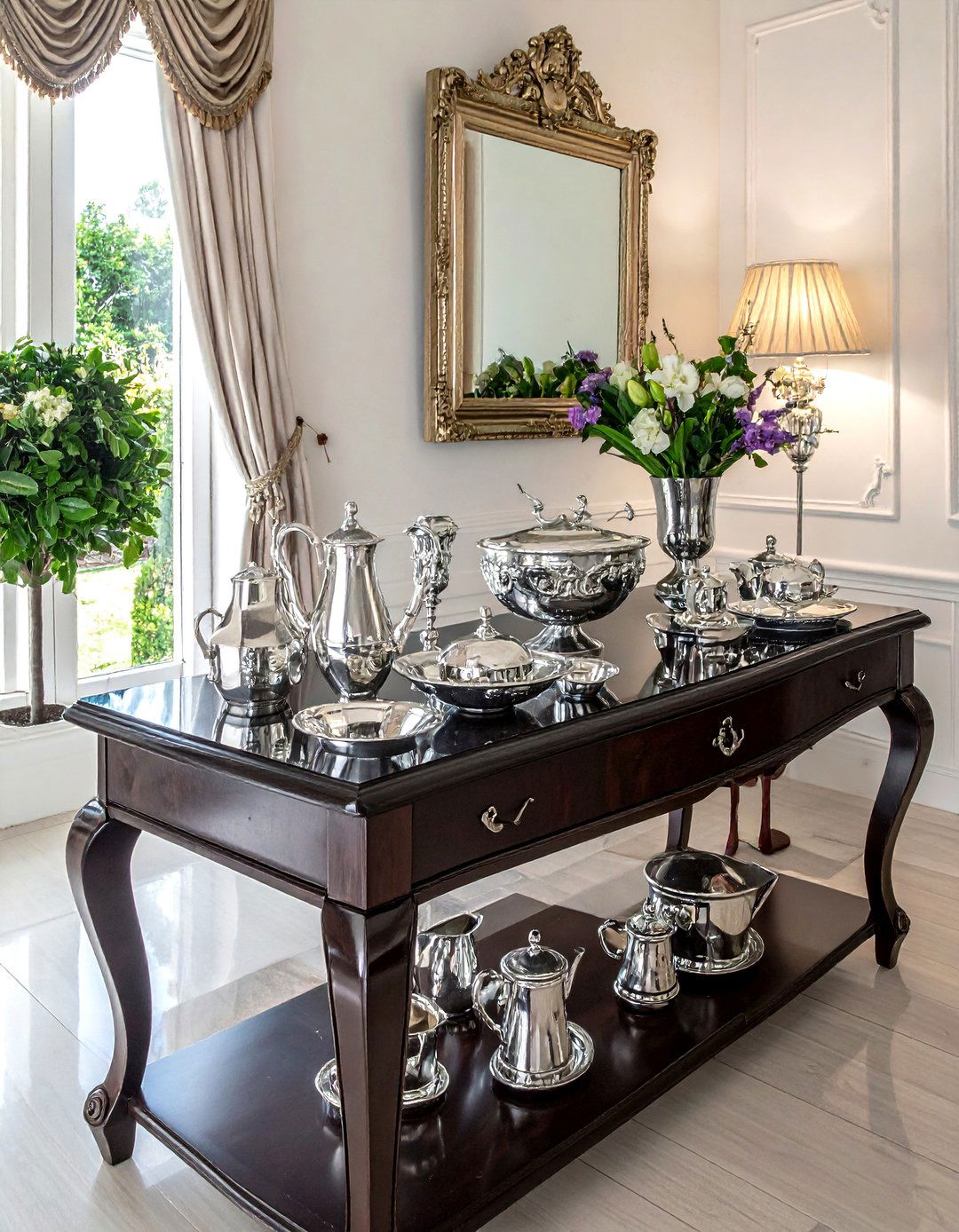 Polished Silver Decor - 30 traditional dining room ideas