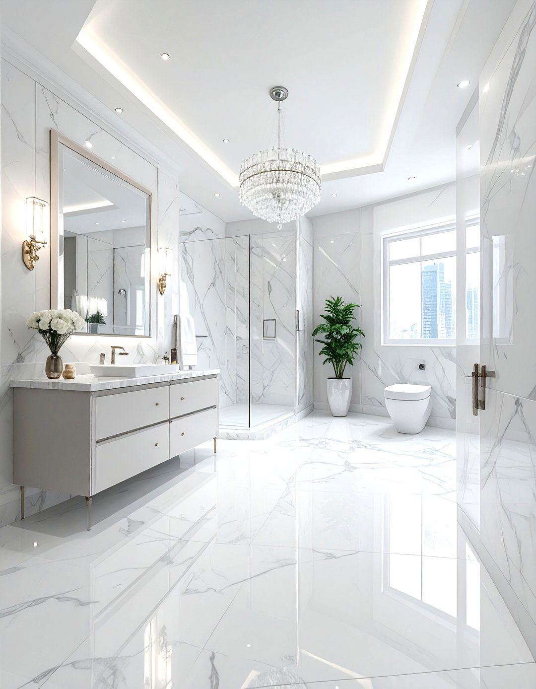Polished Stone - 30 stone bathroom ideas