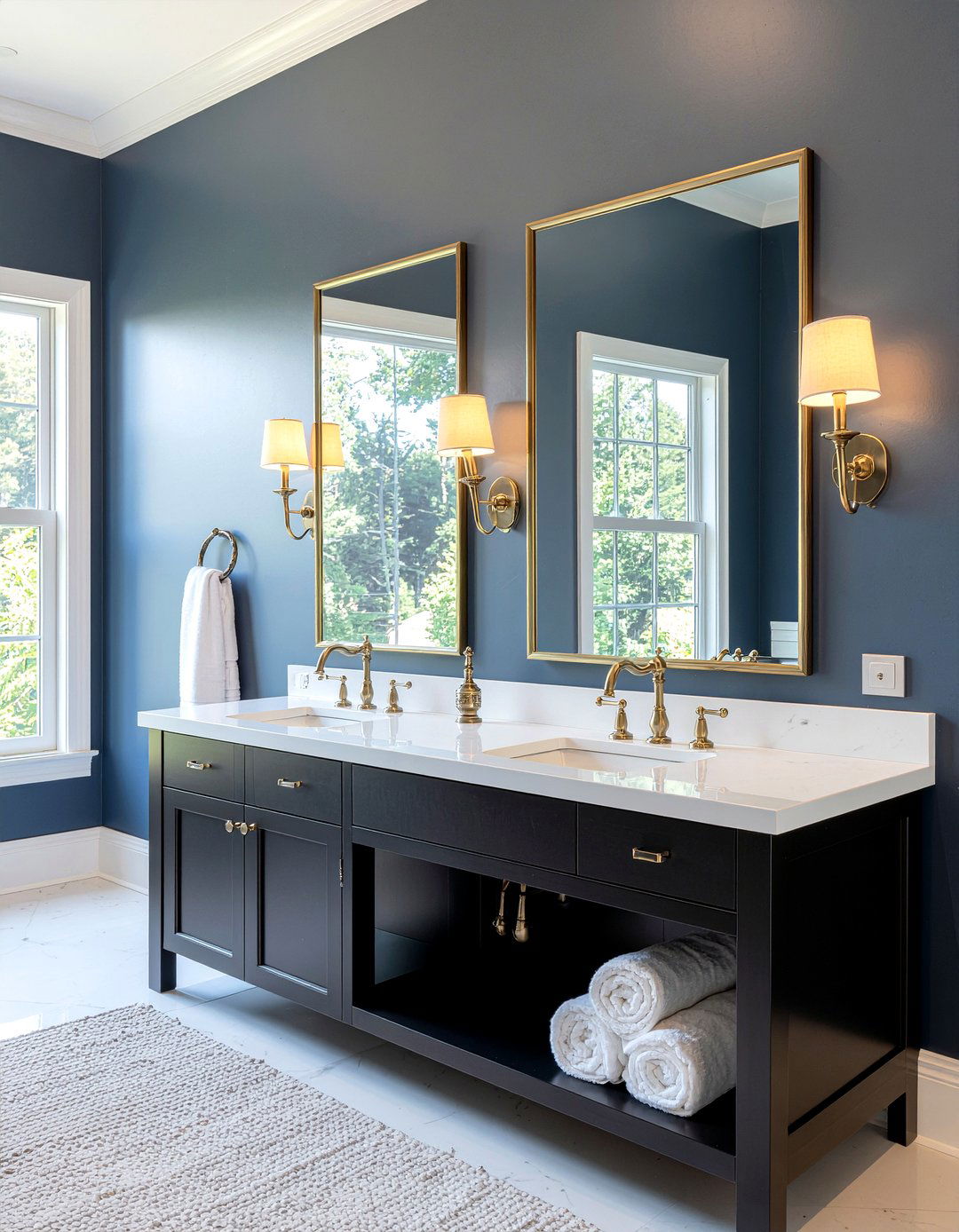 Polished brass bathroom fixtures - 30 lake house bathroom ideas