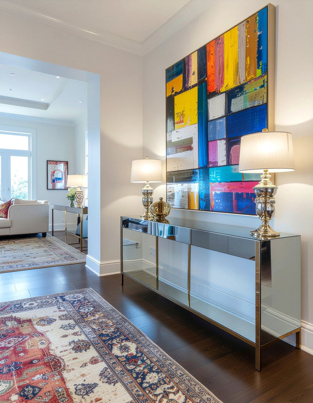 Polished chrome buffet - 30 mixed metal dining room ideas