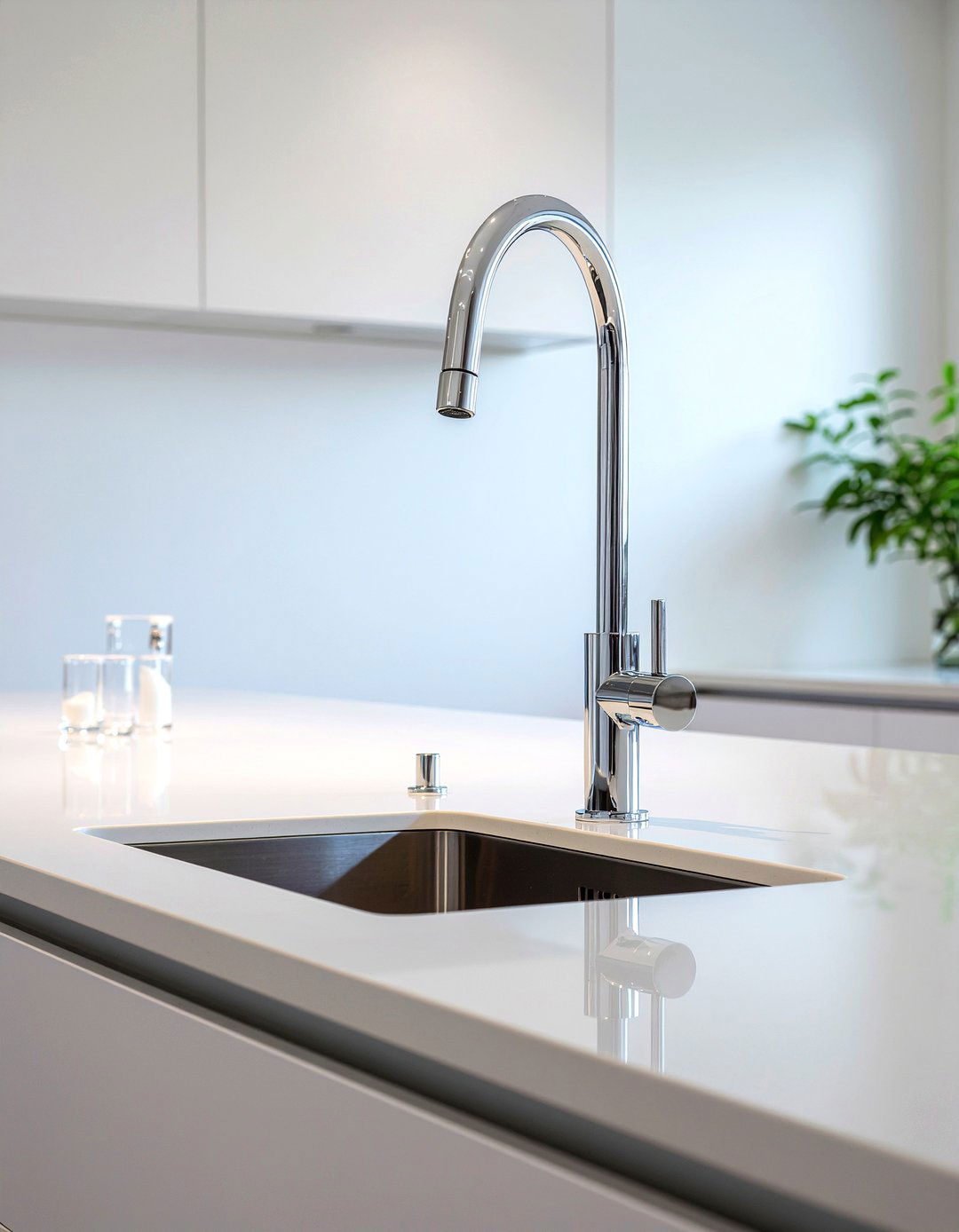 Polished chrome kitchen faucet - 30 chrome kitchen faucet ideas