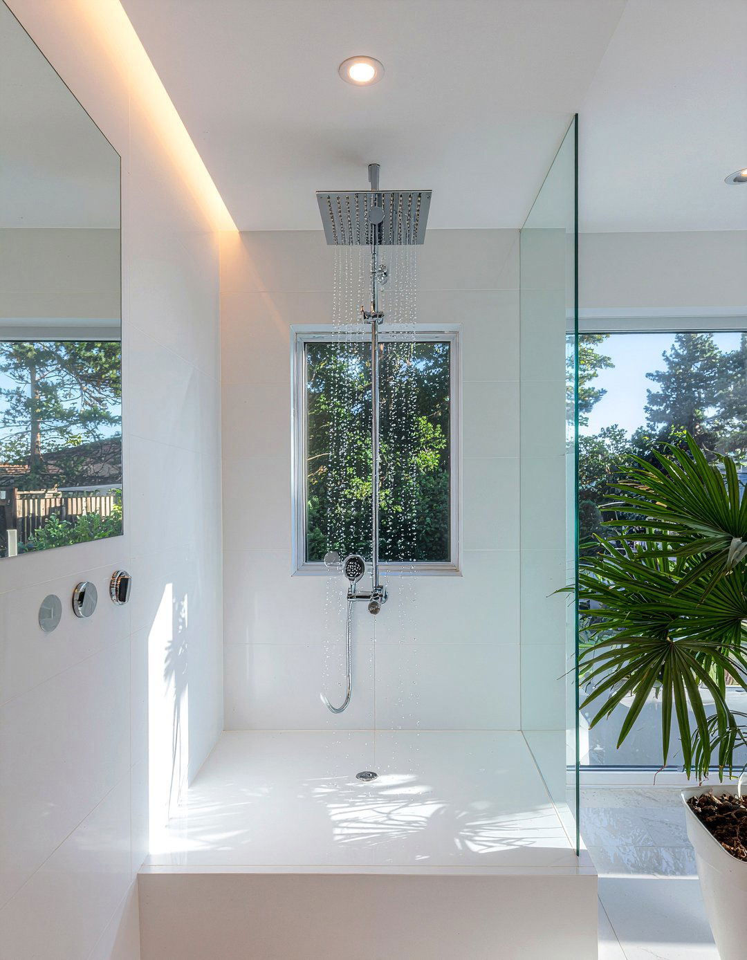 Polished chrome shower - 30 luxury bathroom fixture ideas