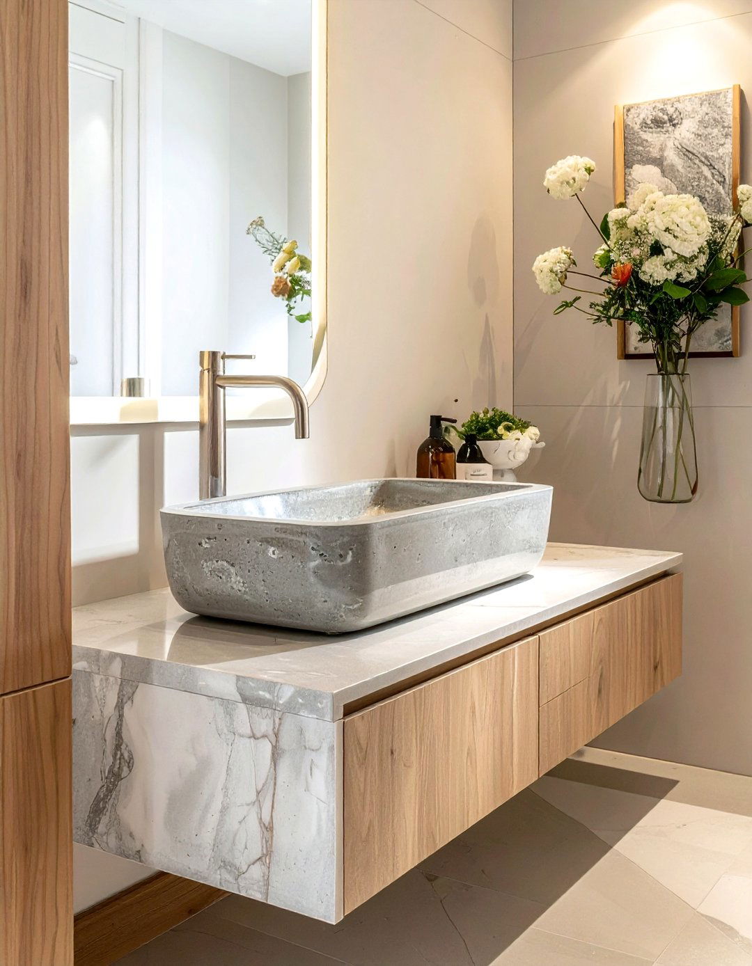 Polished concrete bathroom sink - 30 concrete sink ideas