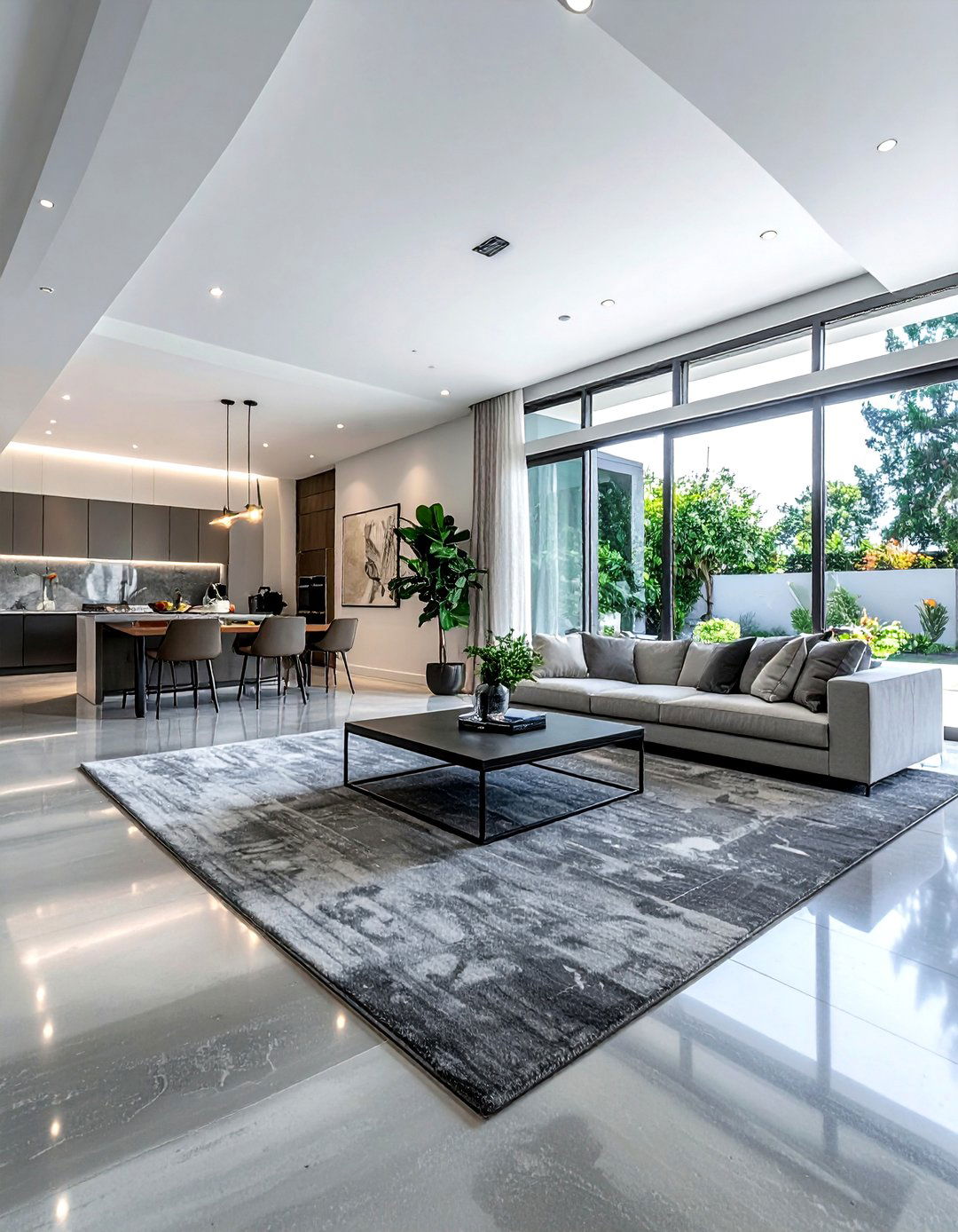 Polished concrete floor - 30 textured decor ideas