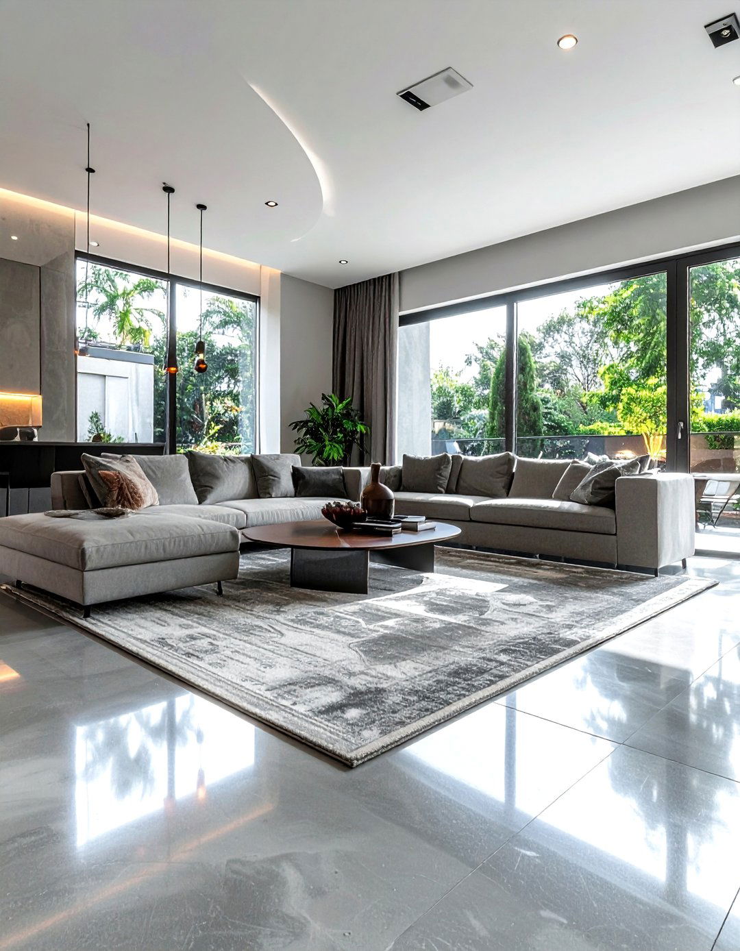 Polished concrete floor - 30 desert modern decor ideas