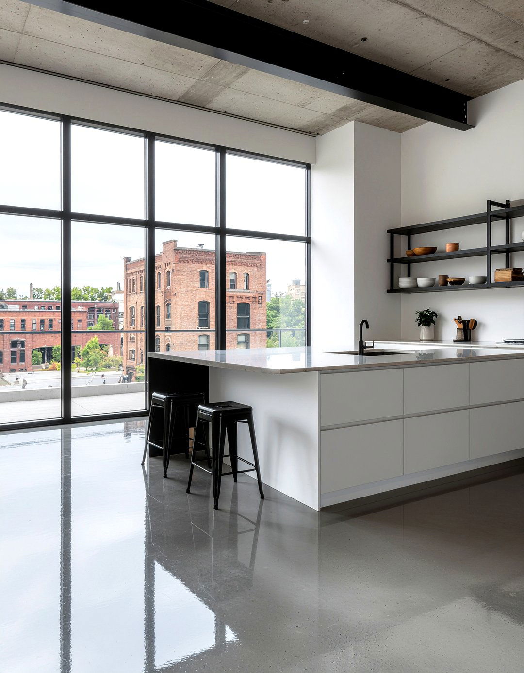 Polished concrete flooring - 30 kitchen flooring ideas