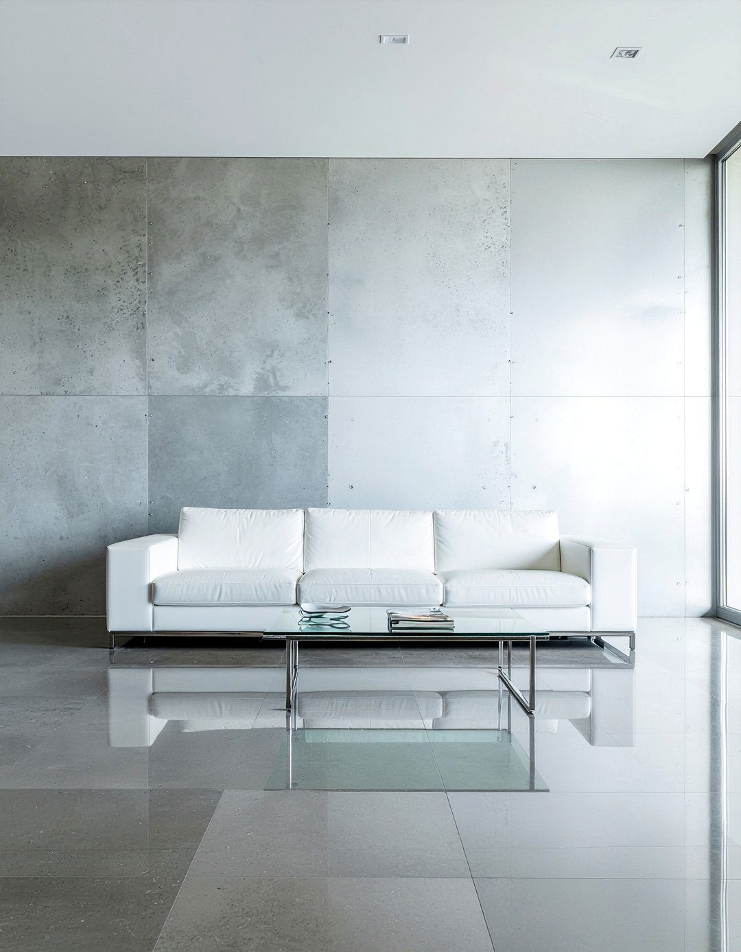 Polished concrete interior - 30 concrete wall living room ideas