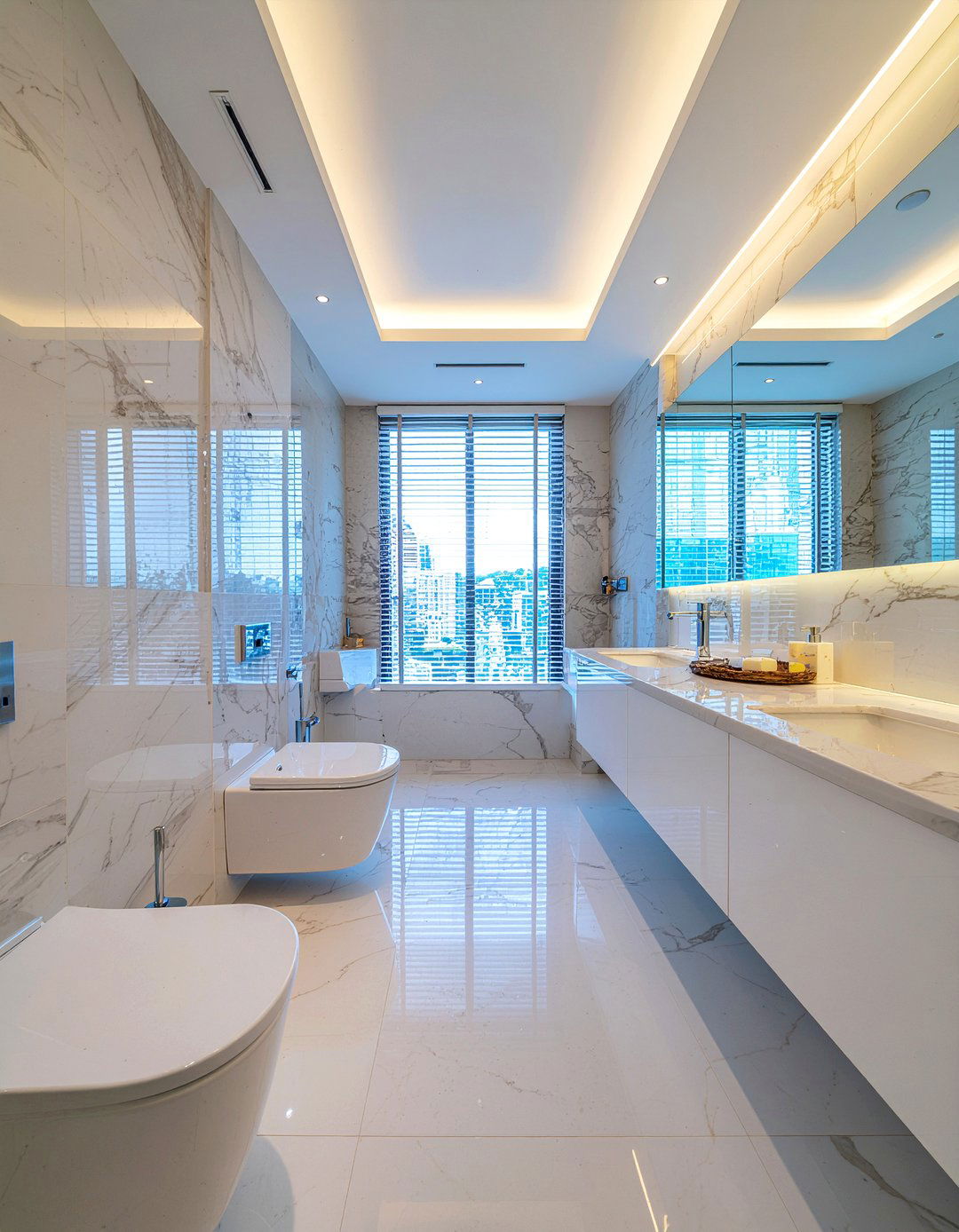 Polished marble bathroom - 30 marble look bathroom ideas
