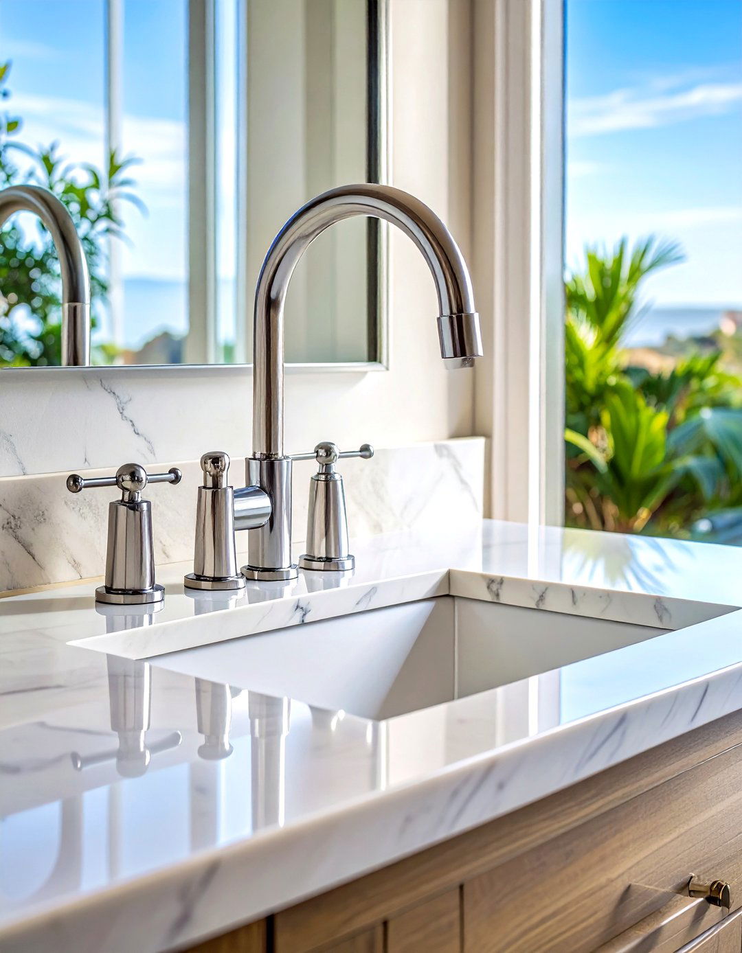 Polished nickel faucet - 30 Cape Cod bathroom ideas
