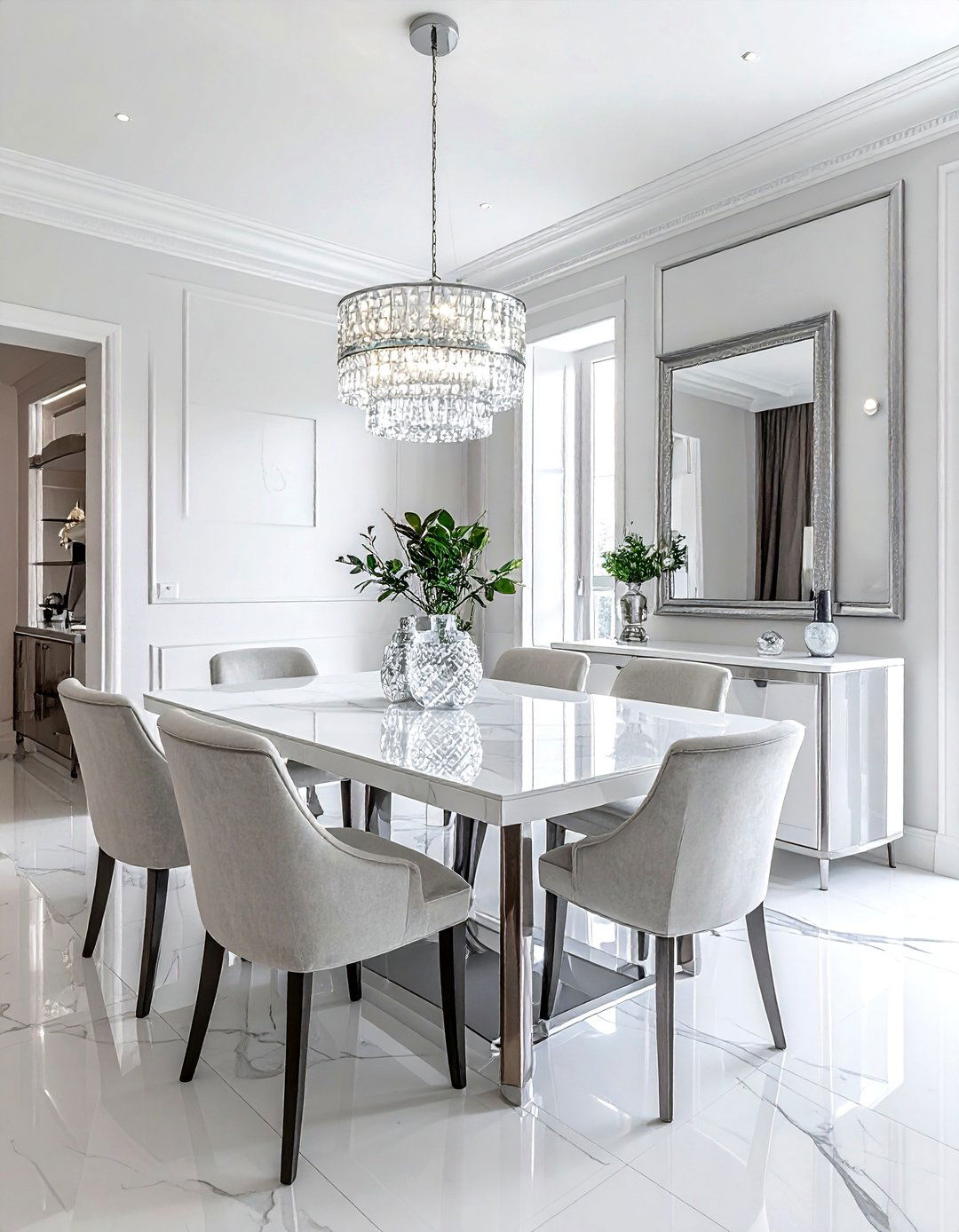 Polished nickel flush mount - 30 flush mount dining room light ideas