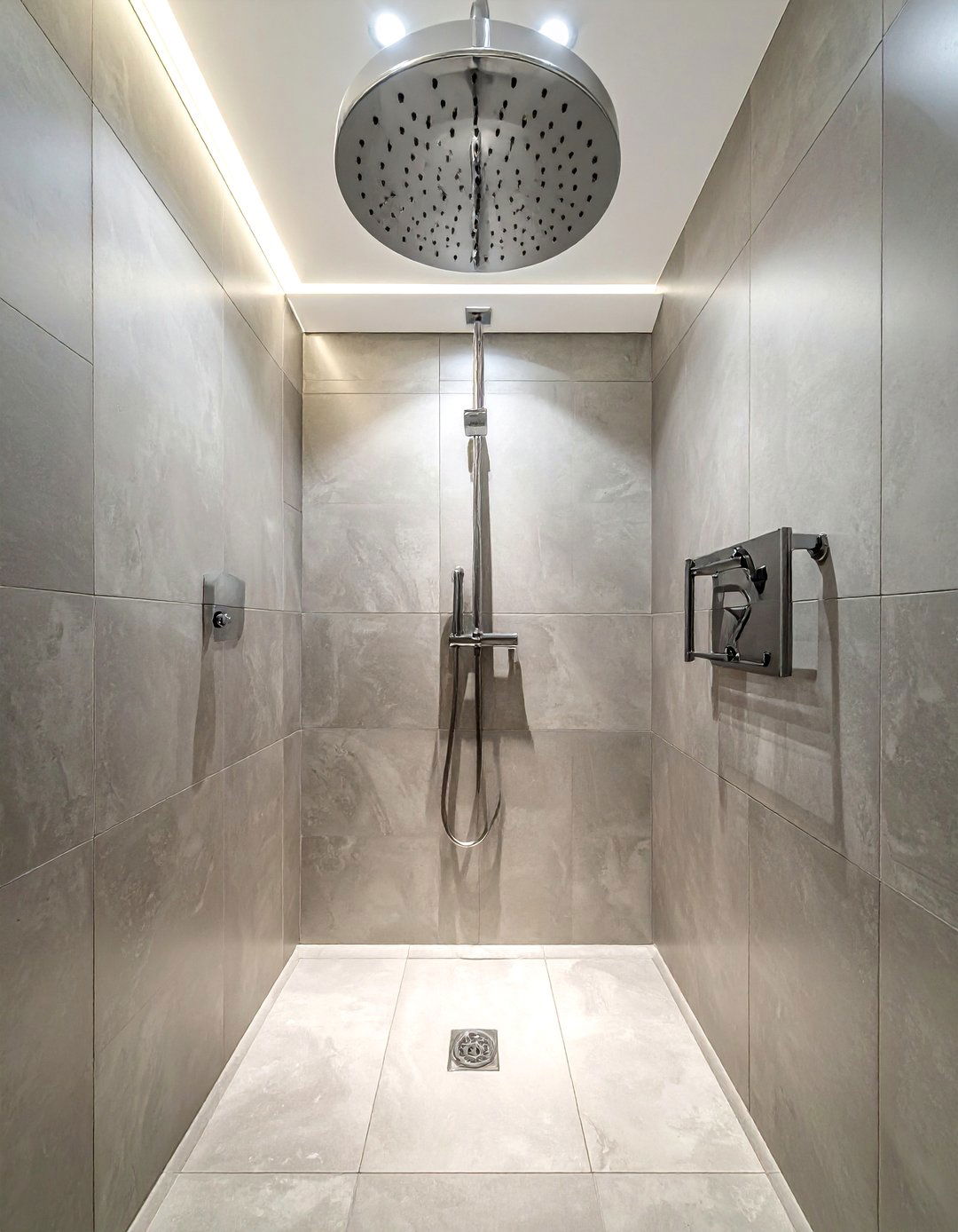 Polished nickel shower system bathroom - 30 Waterworks bathroom ideas
