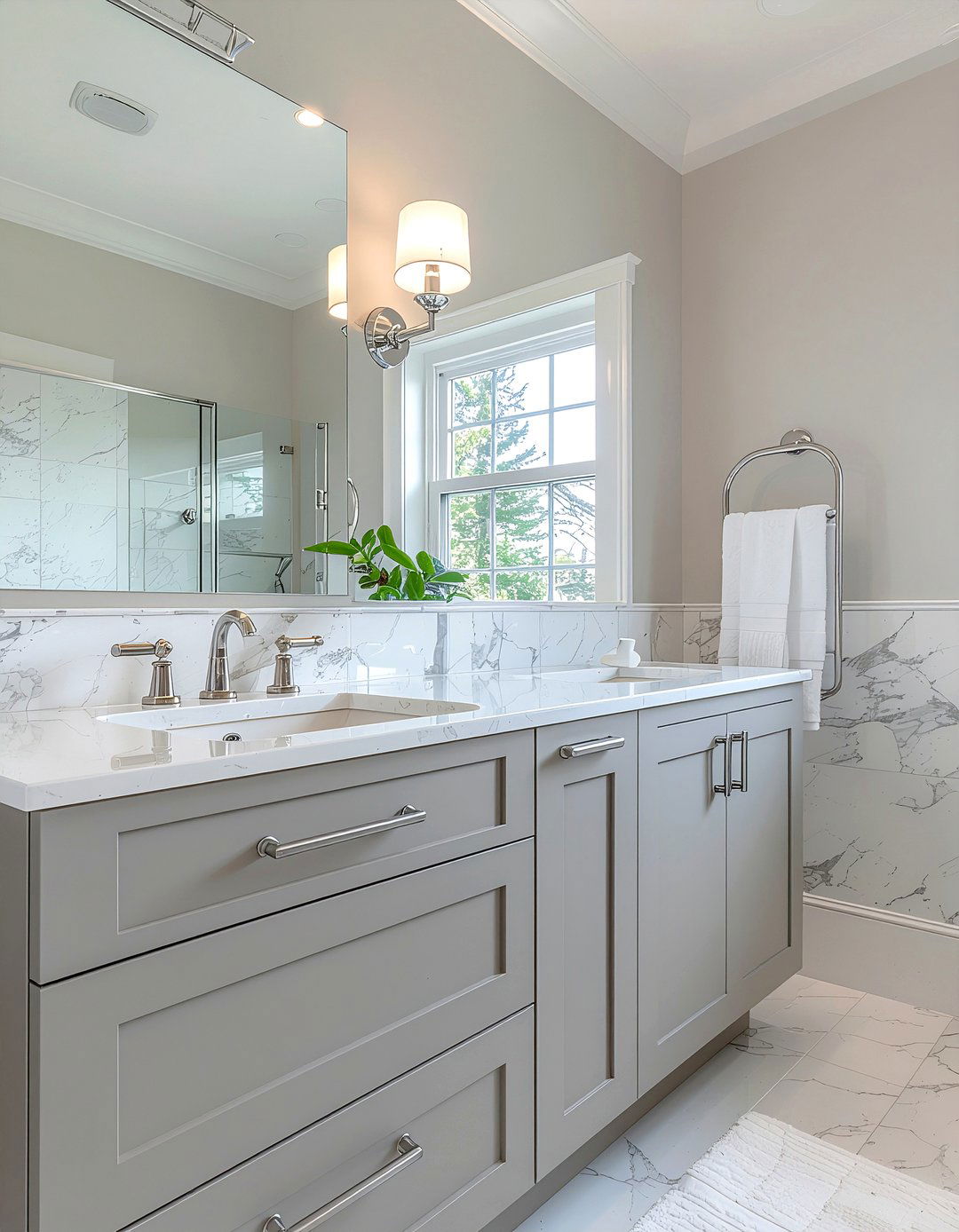 Polished nickel towel rack - 30 bathroom fixture accent ideas