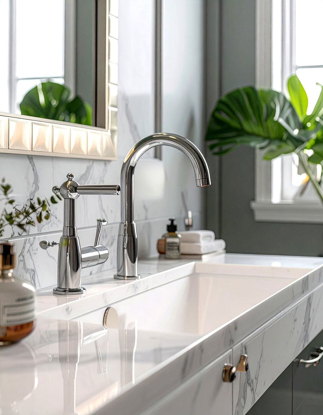 Polished nickel tub faucet - 30 bathtub faucet ideas