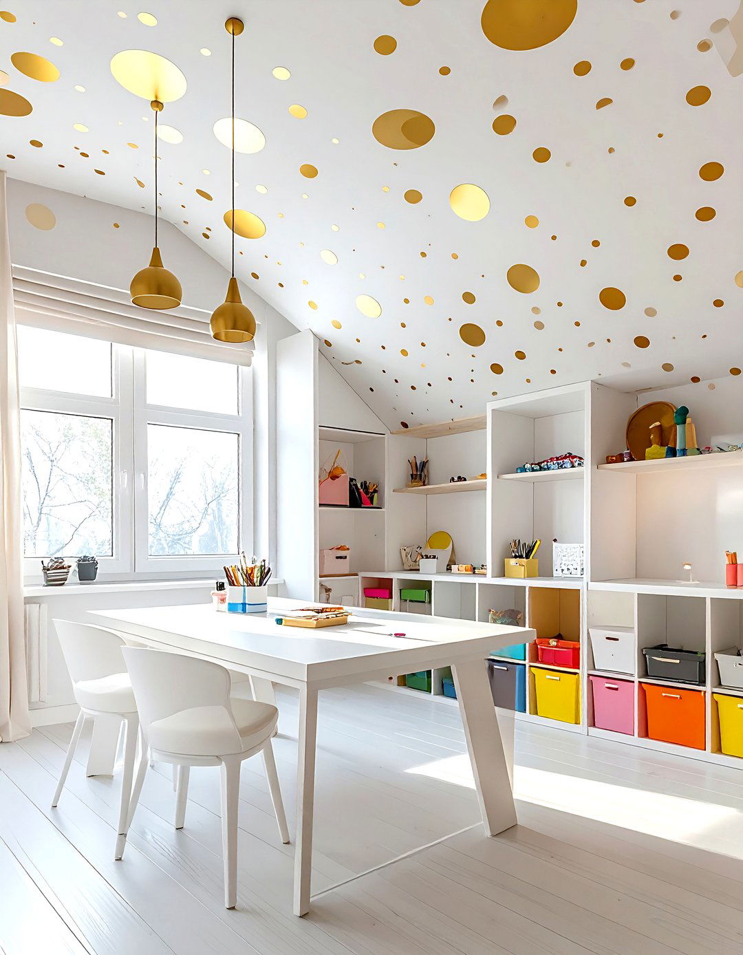 Polka Dot Ceiling - 30 painted ceiling ideas