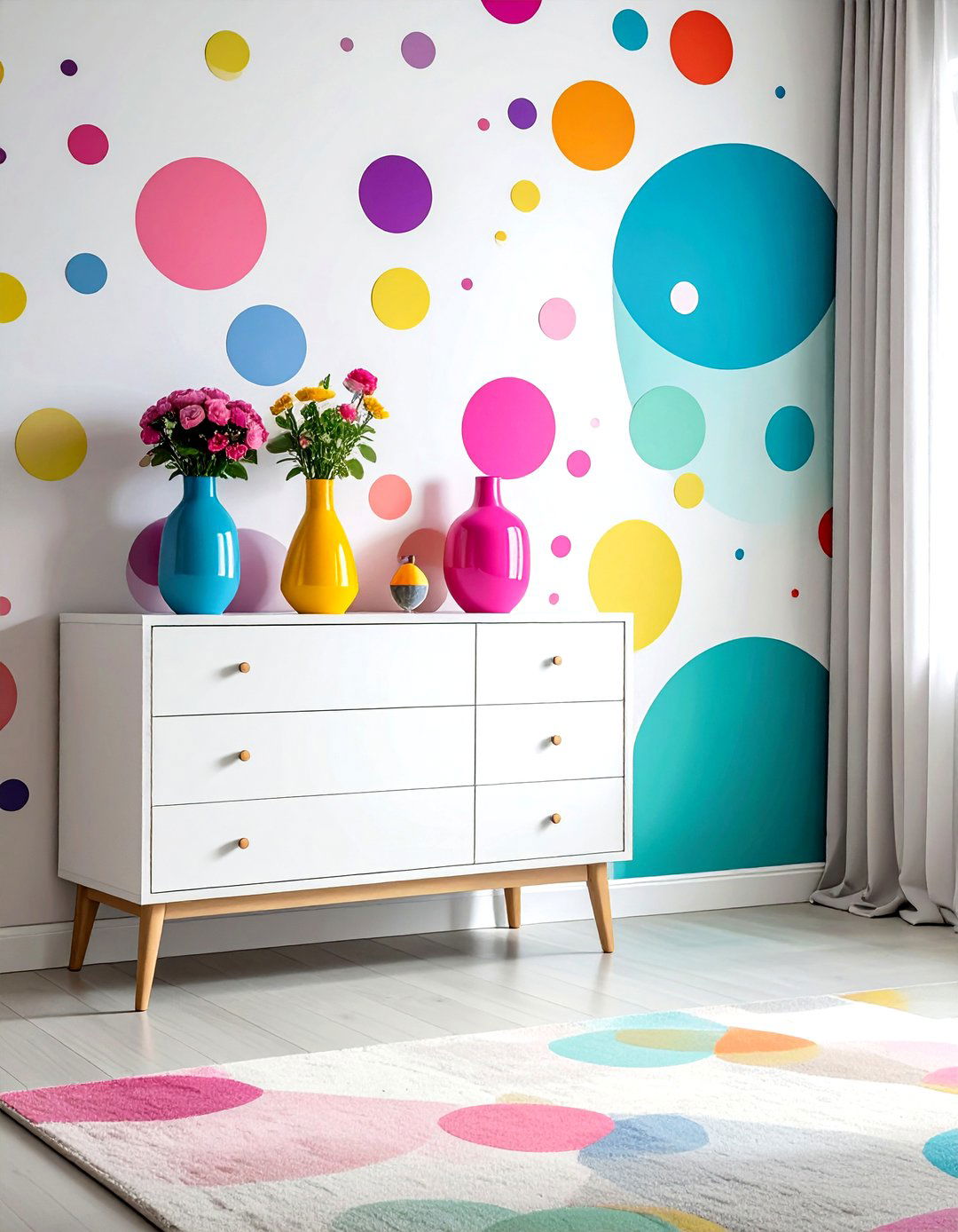 Polka Dot Wall Stickers - 30 living room wall stickers