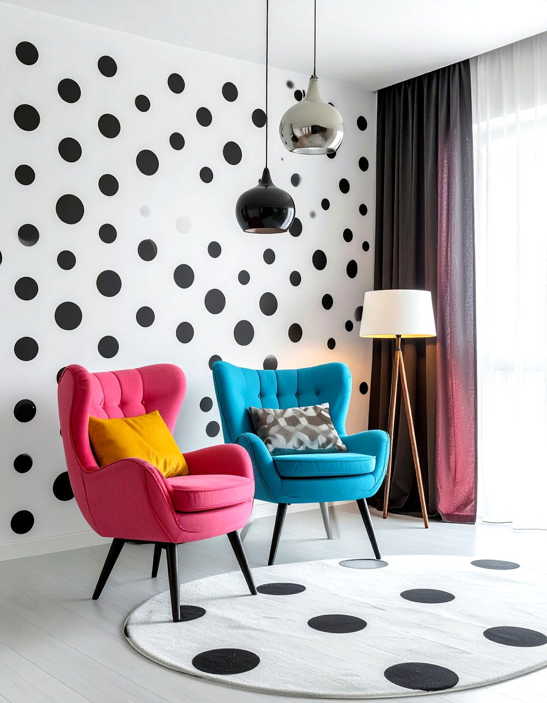 Polka Dot Wallpaper Living Room - 30 living room wallpaper ideas