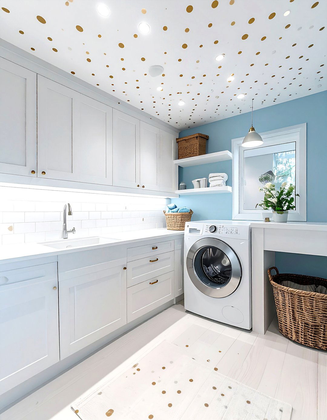 Polka dot ceiling wallpaper - 30 ceiling wallpaper ideas