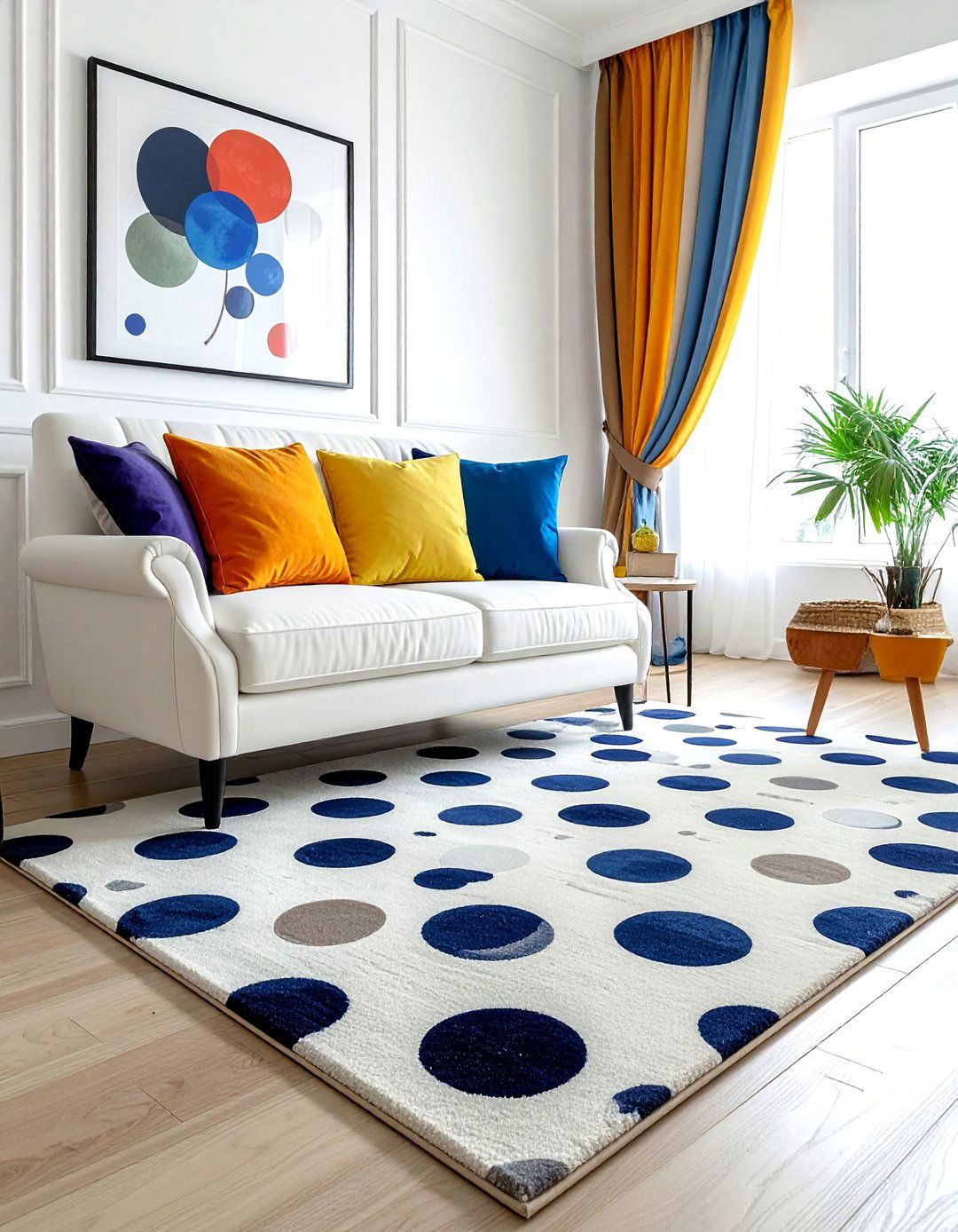 Polka dot rug - 30 patterned rug ideas