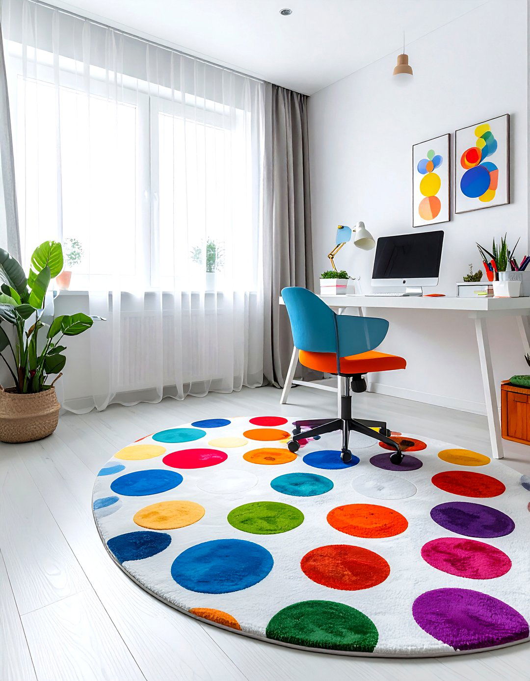 Polka dot rug - 30 colorful rug ideas