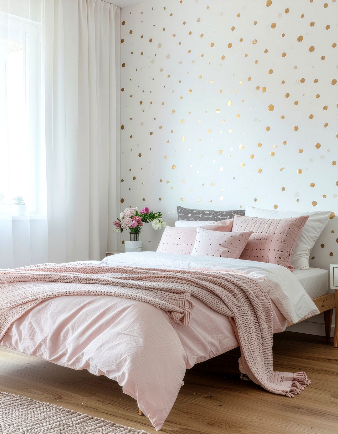 Polka dot wallpaper bedroom - 30 bedroom modern wallpapers