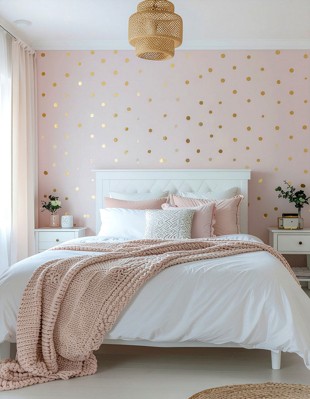 Polka dot wallpaper - 30 bedroom peel and stick wallpapers
