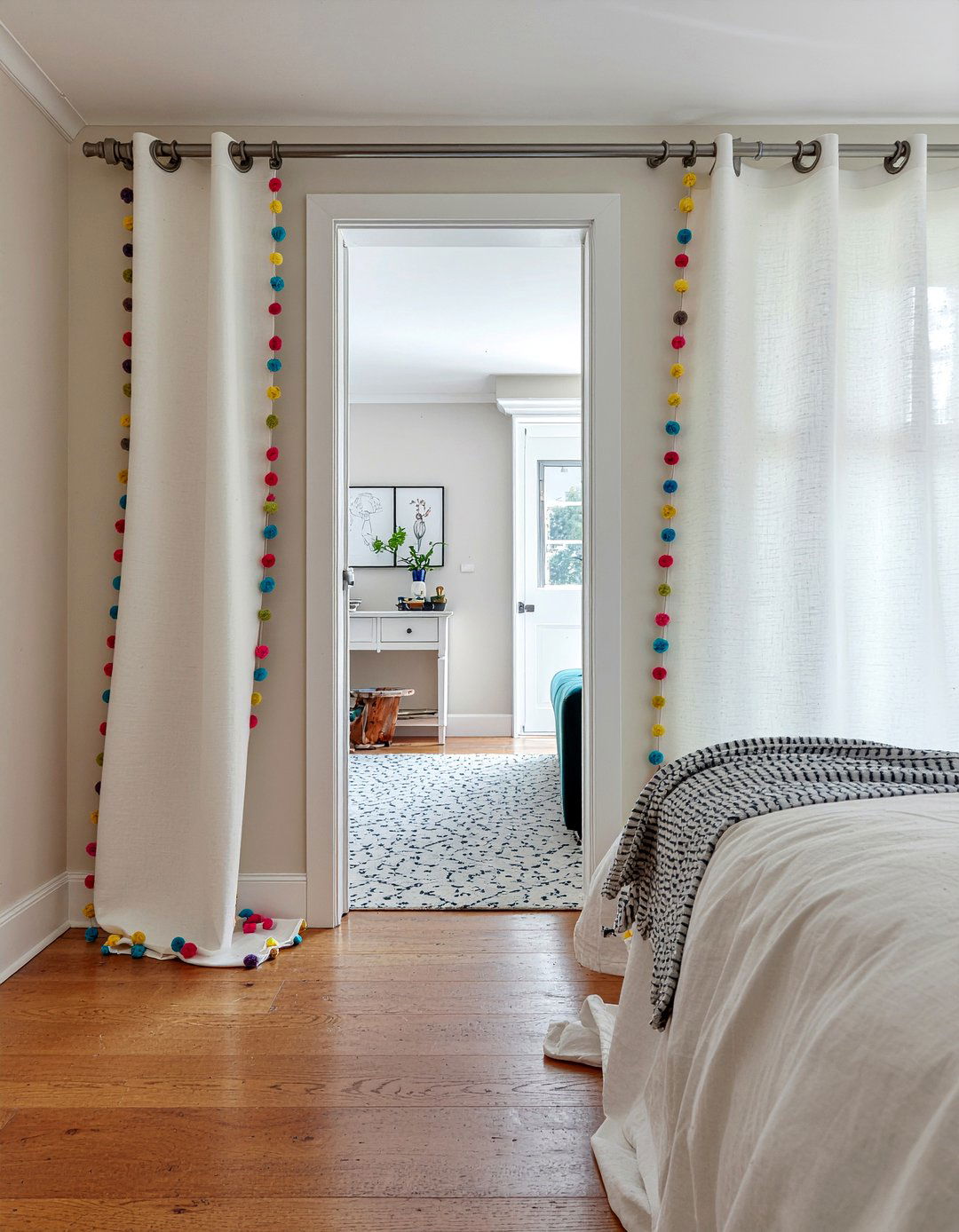 Pom Pom Door Curtain - 30 bedroom door curtains