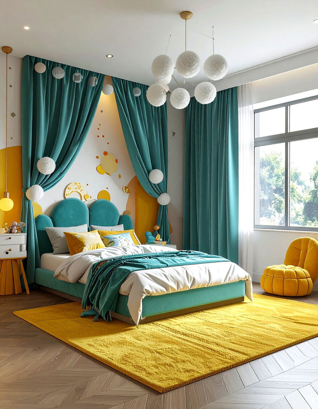 Pom Pom Velvet Curtains - 30 velvet curtain ideas