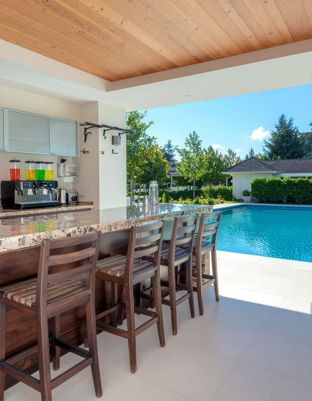 Pool House Bar With Seating - 30 pool house kitchen ideas