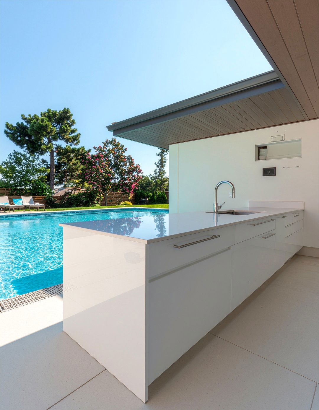 Pool House Kitchen With Built In Fridge - 30 pool house kitchen ideas