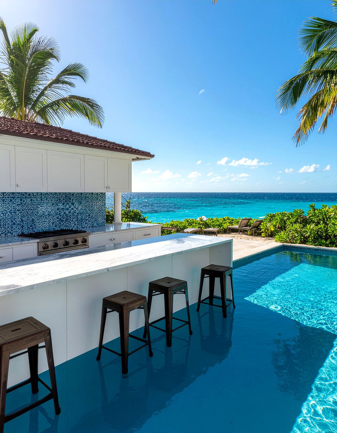 Poolside Outdoor Kitchen Bar - 30 outdoor kitchen bar ideas