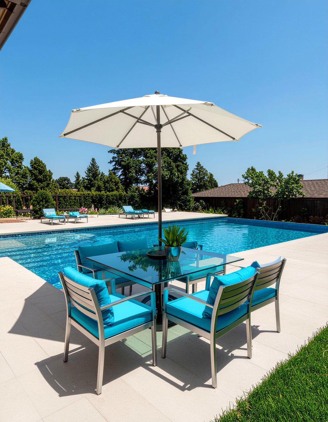 Poolside dining area - 30 garden dining ideas