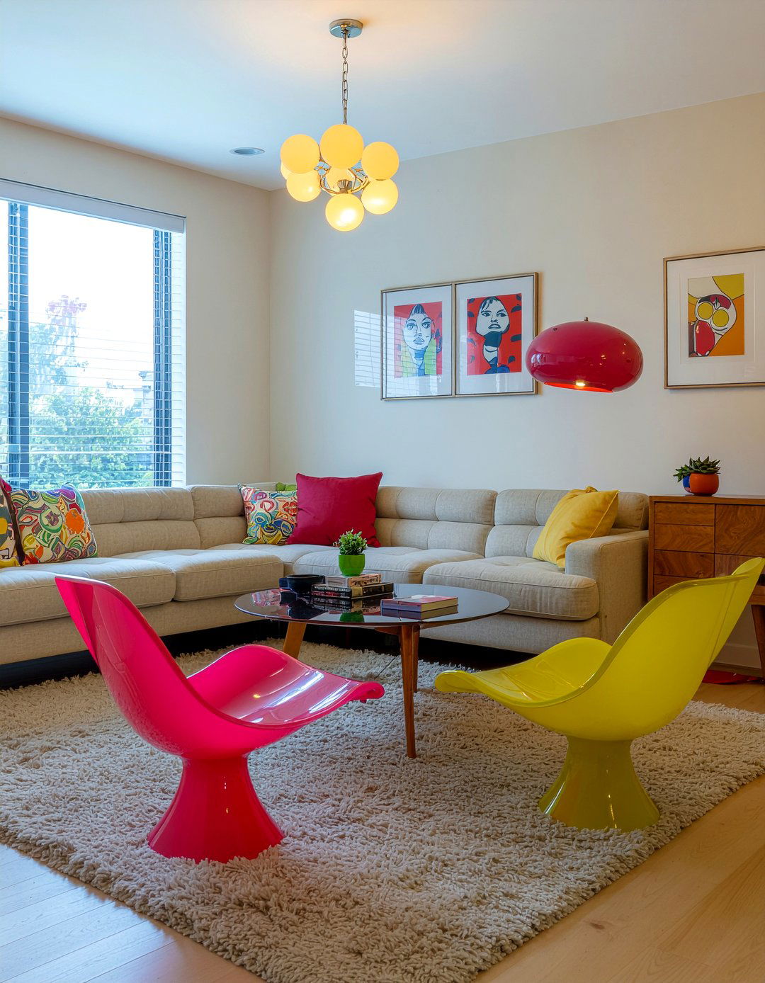 Pop Art Living Room - 30 living room vintage furniture ideas