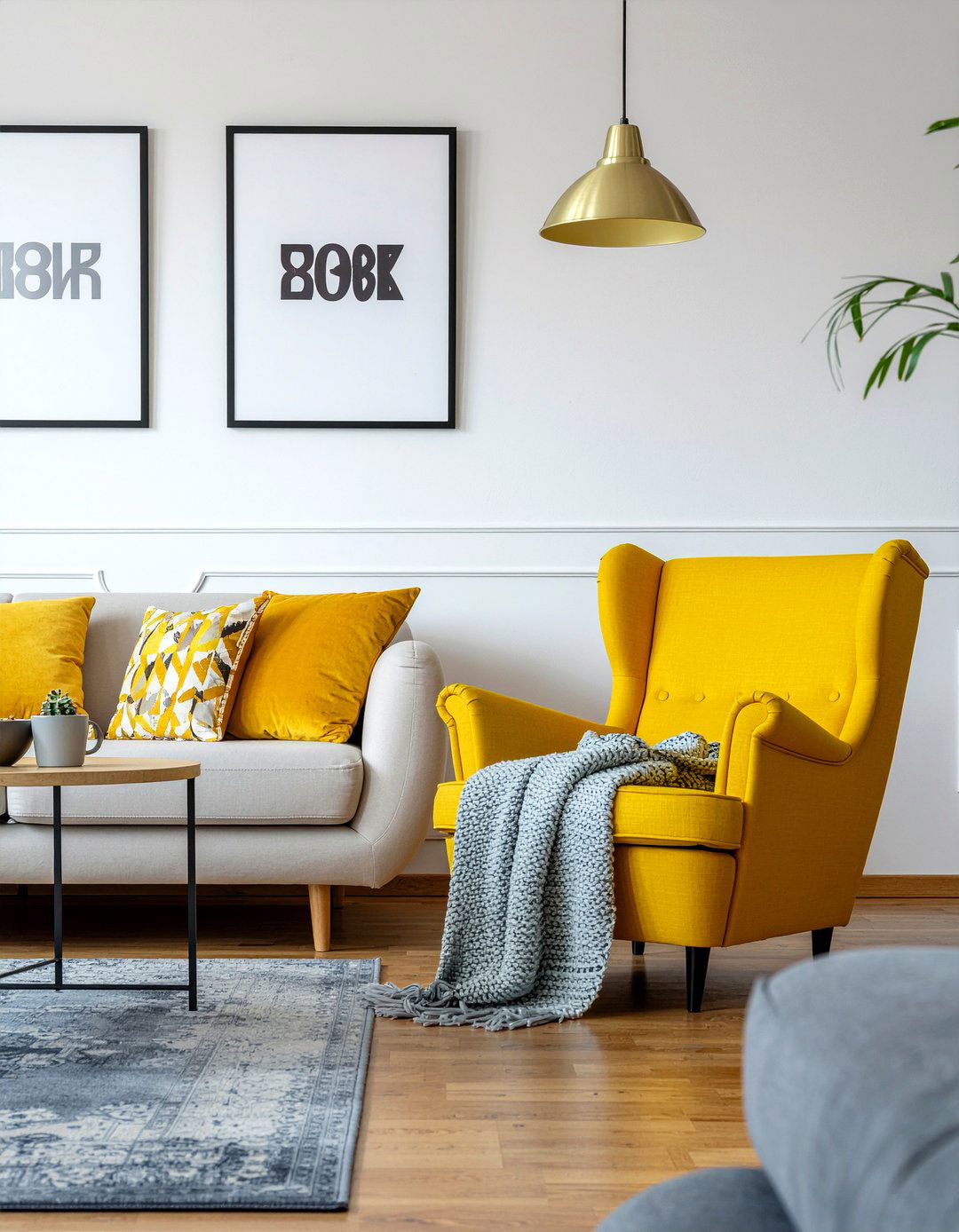 Pop of color - 30 rental apartment living room ideas