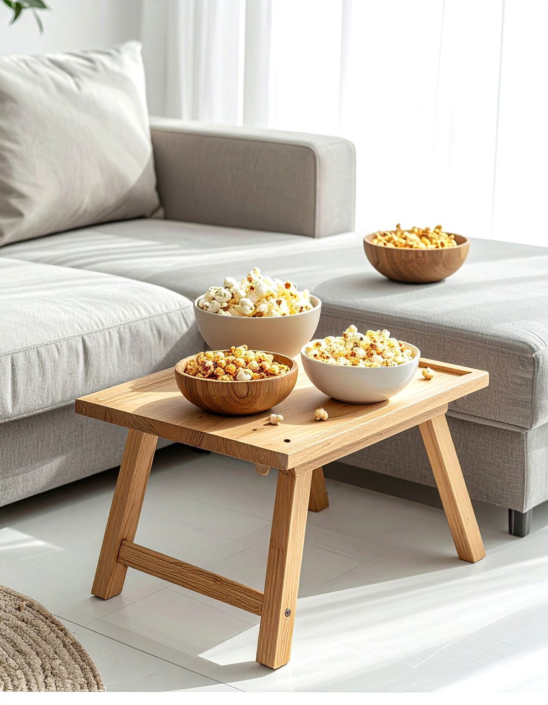 Pop up snack table - 30 living room hosting ideas