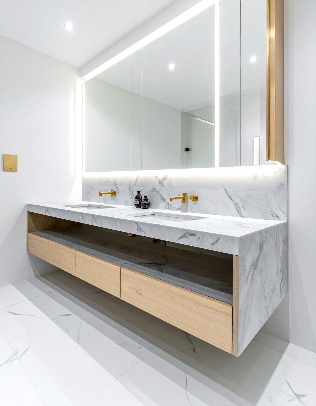 Porcelain Slab Countertop - 30 bathroom vanity countertop ideas